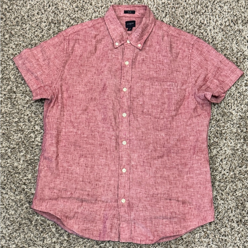 Men's Red Button-Down Shirt